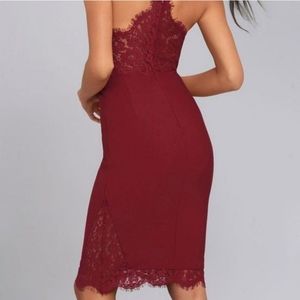 Lulus Burgundy Lacy Back Dress